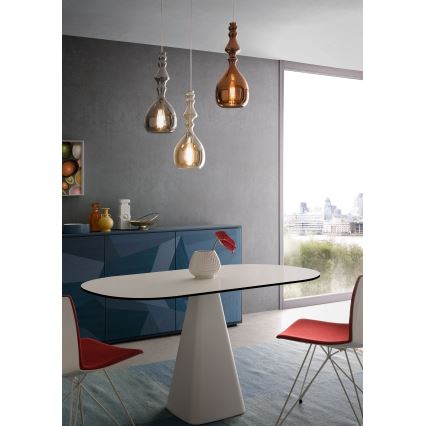 Redo 01-2938 - Pendel med kabel AMBIX 1xE27/42W/230V Ø 18 cm grå