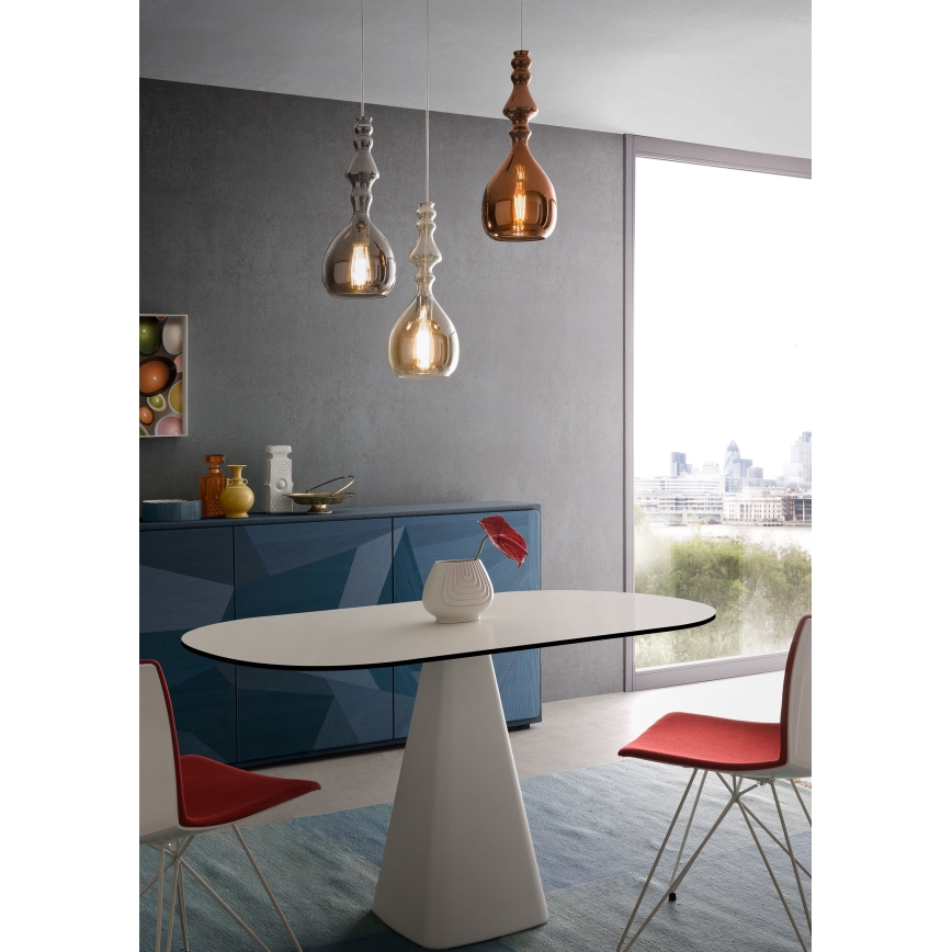 Redo 01-2938 - Pendel med kabel AMBIX 1xE27/42W/230V Ø 18 cm grå