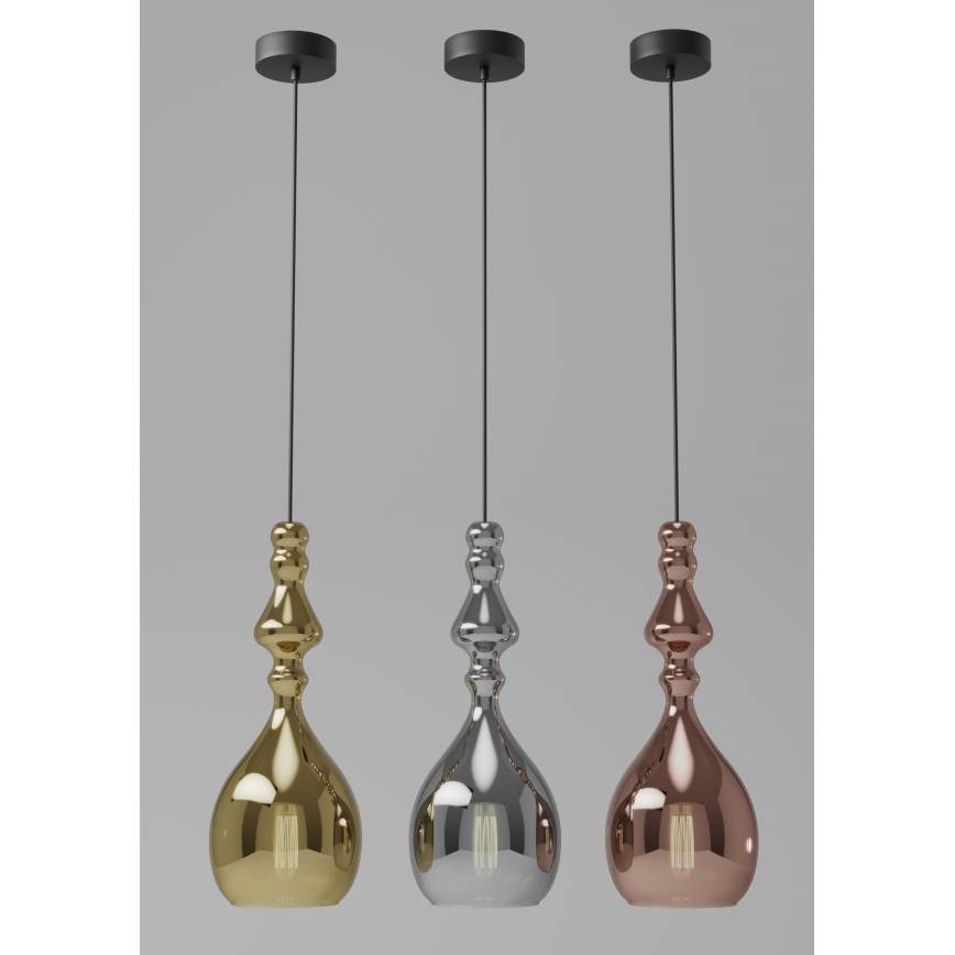 Redo 01-2938 - Pendel med kabel AMBIX 1xE27/42W/230V Ø 18 cm grå