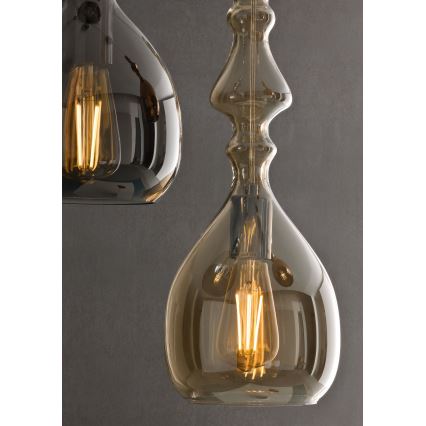 Redo 01-2938 - Pendel med kabel AMBIX 1xE27/42W/230V Ø 18 cm grå