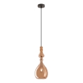 Redo 01-2939 - Pendel på kabel AMBIX 1xE27/42W/230V Ø 18 cm brun