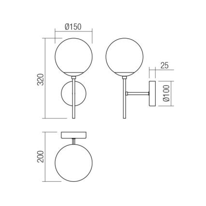 Redo 01-2942 - Væglampe MUNDI 1xE14/28W/230V kobber