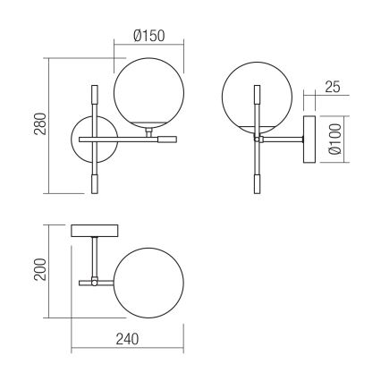Redo 01-2944 - Væglampe ESSENTIAL 1xE14/28W/230V højre