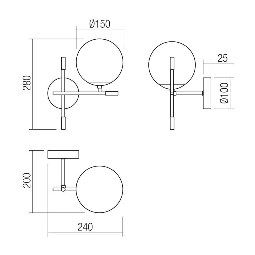 Redo 01-2944 - Væglampe ESSENTIAL 1xE14/28W/230V højre
