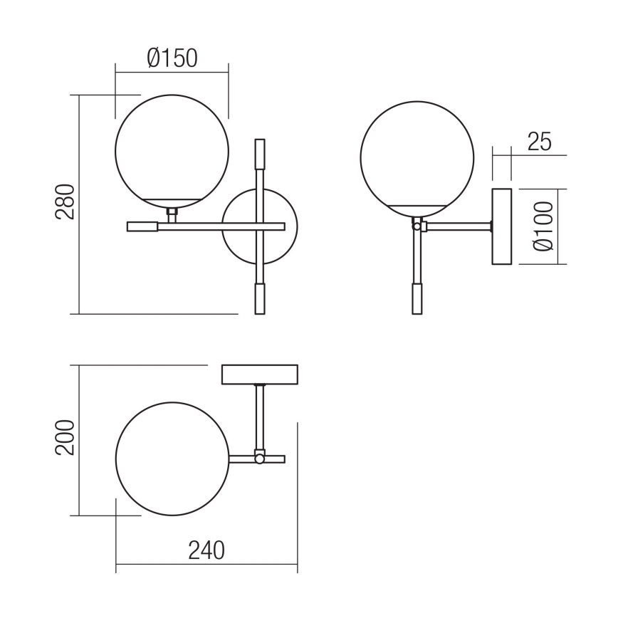 Redo 01-2945 - Væglampe ESSENTIAL 1xE14/28W/230V venstre