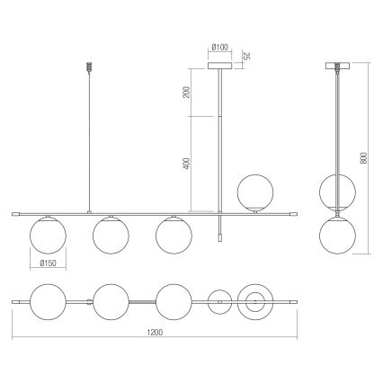 Redo 01-2949 - Pendel ESSENTIAL 4xE14/28W/230V