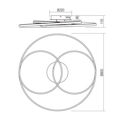 Redo 01-2973 - LED loftlampe CENTRIX LED/92W/230V bronze