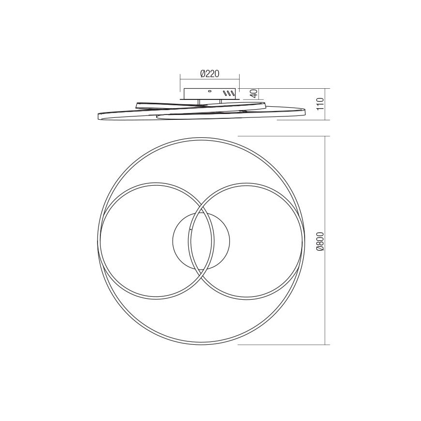Redo 01-2973 - LED loftlampe CENTRIX LED/92W/230V bronze