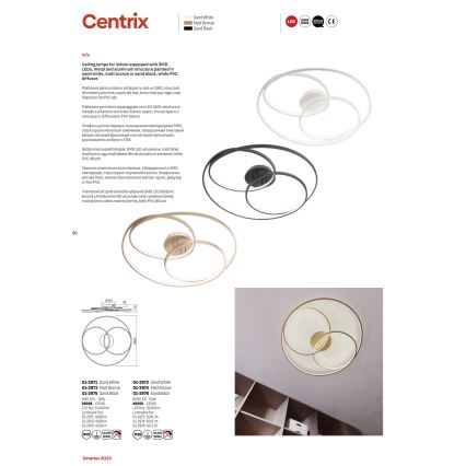 Redo 01-2975 - LED loftlampe CENTRIX LED/92W/230V sort