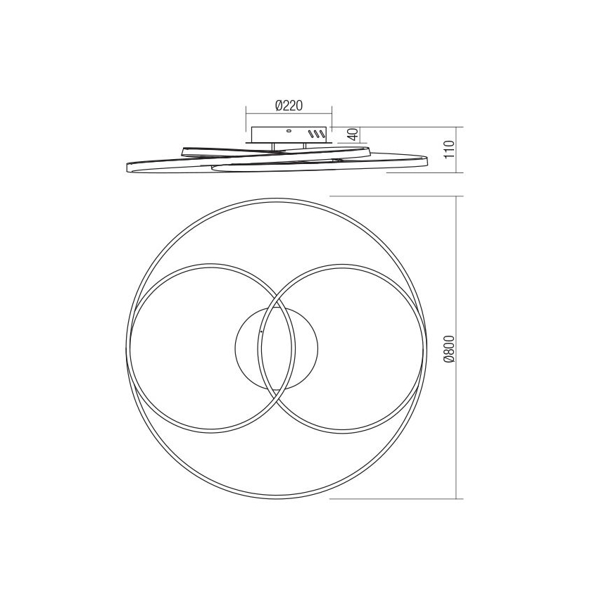 Redo 01-2975 - LED loftlampe CENTRIX LED/92W/230V sort