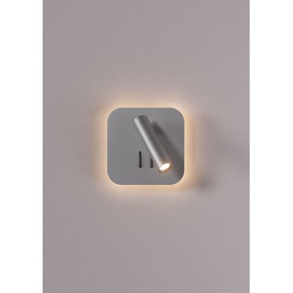 Redo 01-2978 - Væglampe QUDA LED/6W/230V + LED/3W 3000K CRI 90 mat krom