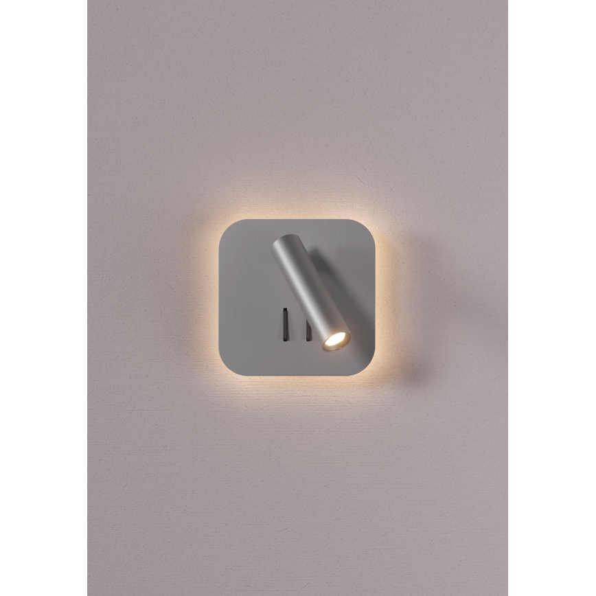 Redo 01-2978 - Væglampe QUDA LED/6W/230V + LED/3W 3000K CRI 90 mat krom