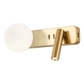 Redo 01-2992 - LED væglampe OASIS LED/3W/230V + 1xG9/10W USB CRI 90 i bronze