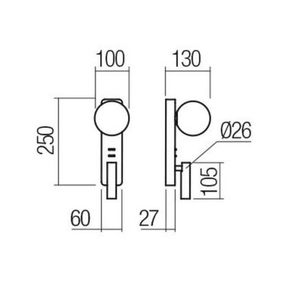 Redo 01-2994 - LED væglampe OASIS LED/3W/230V + 1xG9/10W USB CRI 90 sort