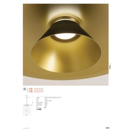 Redo 01-3003 - LED-pendel på wire FARGO LED/16,5W/230V CRI 90 Ø 50 cm beige/hvid