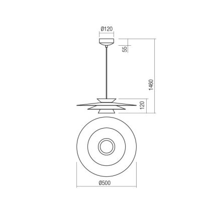 Redo 01-3003 - LED-pendel på wire FARGO LED/16,5W/230V CRI 90 Ø 50 cm beige/hvid