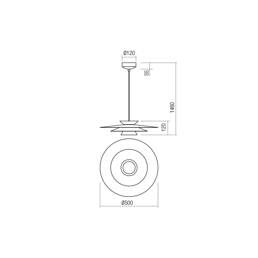 Redo 01-3003 - LED-pendel på wire FARGO LED/16,5W/230V CRI 90 Ø 50 cm beige/hvid
