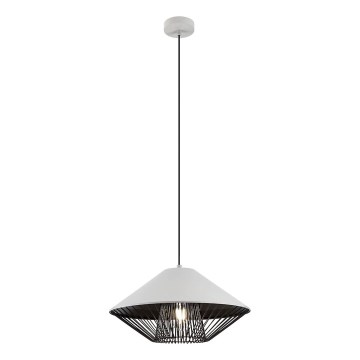Redo 01-3004 - Kabelpendel GRILL 1xE27/42W/230V Ø 39,6 cm sort/hvid