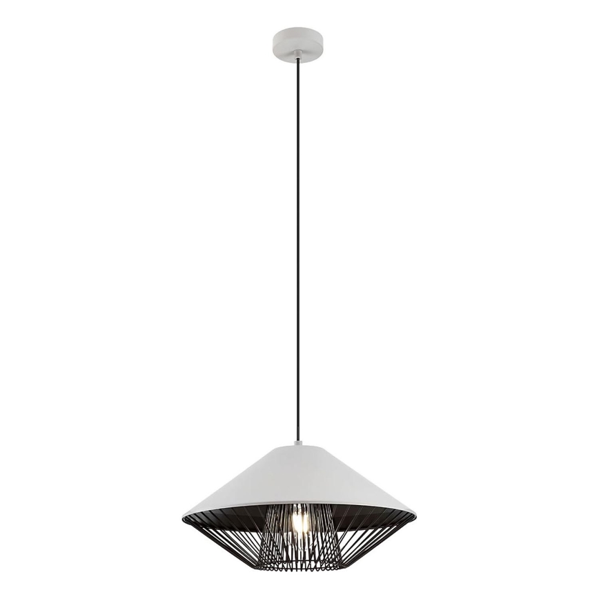 Redo 01-3004 - Kabelpendel GRILL 1xE27/42W/230V Ø 39,6 cm sort/hvid