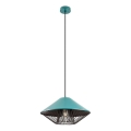 Redo 01-3006 - Pendel på ledning GRILL 1xE27/42W/230V Ø 39,6 cm sort/turkis
