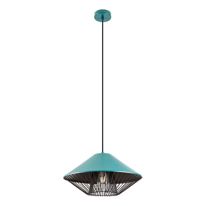 Redo 01-3006 - Pendel på ledning GRILL 1xE27/42W/230V Ø 39,6 cm sort/turkis