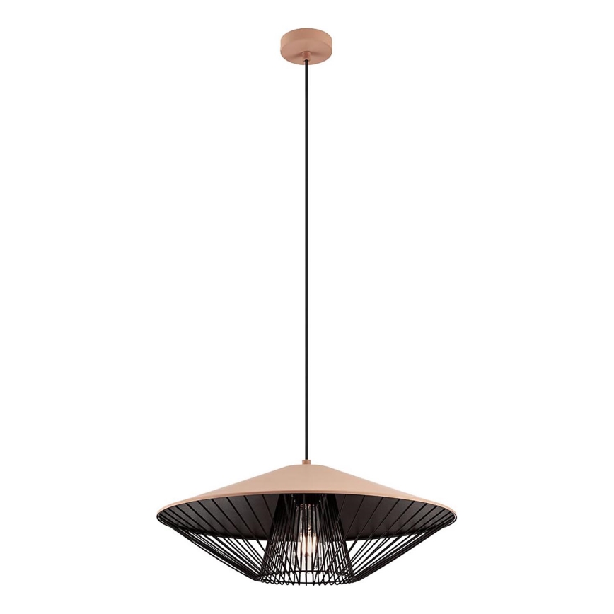 Redo 01-3009 - Pendel på kabel GRILL 1xE27/42W/230V Ø 49,5 cm sort/brun