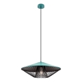 Redo 01-3010 - Pendel på wire GRILL 1xE27/42W/230V Ø 49,5 cm sort/turkis