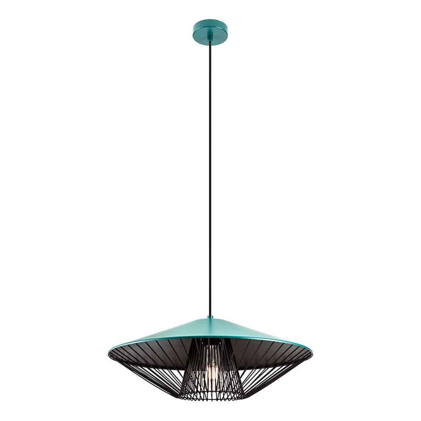 Redo 01-3010 - Pendel på wire GRILL 1xE27/42W/230V Ø 49,5 cm sort/turkis