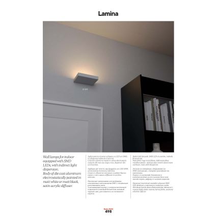Redo 01-3016 - LED væglampe LAMINA 2xLED/15W/230V CRI 90 sort