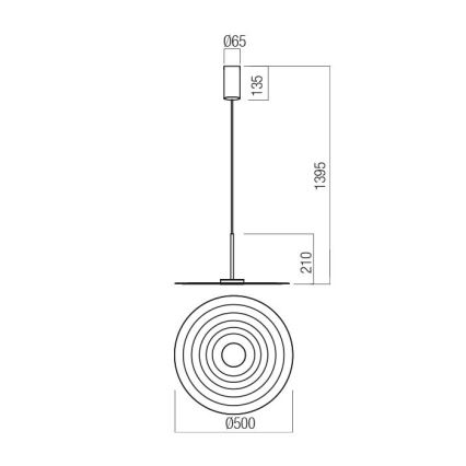 Redo 01-3046 - LED-pendel på kabel LAKE LED/13W/230V CRI 90 Ø 50 cm grøn