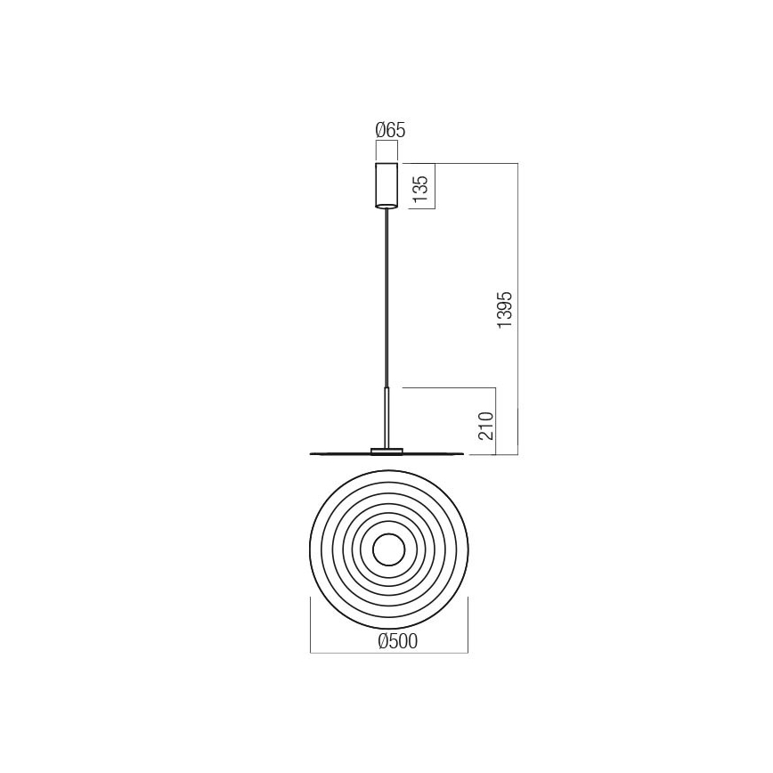 Redo 01-3046 - LED-pendel på kabel LAKE LED/13W/230V CRI 90 Ø 50 cm grøn