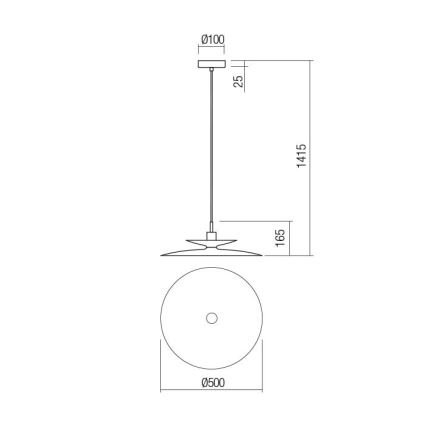 Redo 01-3048 - Pendel med ledning GUNNAR 1xE27/42W/230V Ø 50 cm hvid