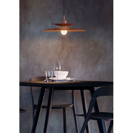Redo 01-3049 - Pendel på ledning GUNNAR 1xE27/42W/230V Ø 50 cm orange