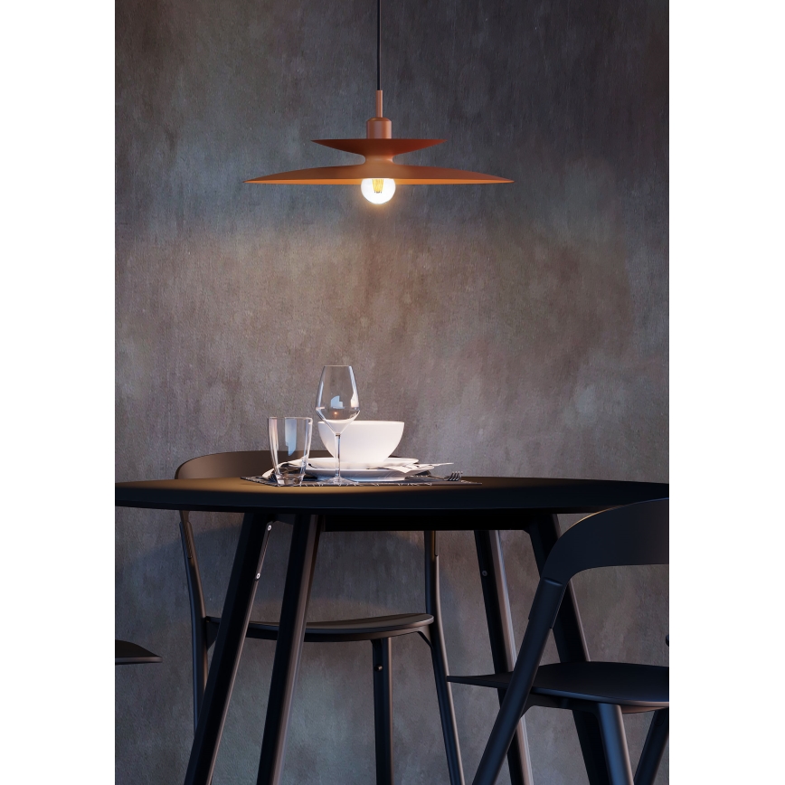 Redo 01-3049 - Pendel på ledning GUNNAR 1xE27/42W/230V Ø 50 cm orange