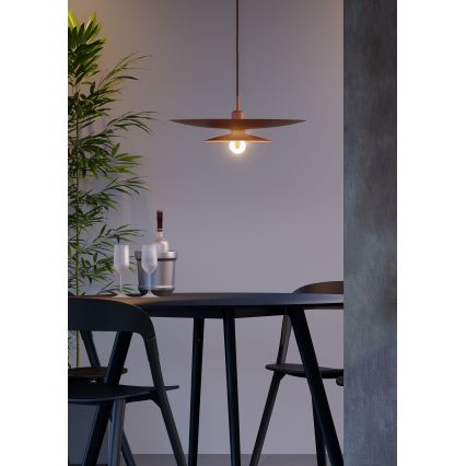 Redo 01-3049 - Pendel på ledning GUNNAR 1xE27/42W/230V Ø 50 cm orange