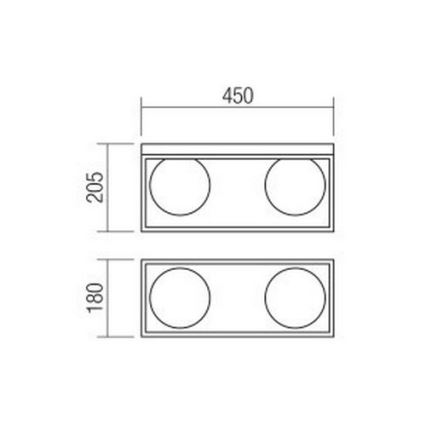 Redo 01-3054 - Loftlampe ZODIAC 2xE14/28W/230V