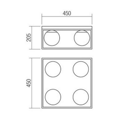 Redo 01-3055 - Loftlampe ZODIAC 4xE14/28W/230V