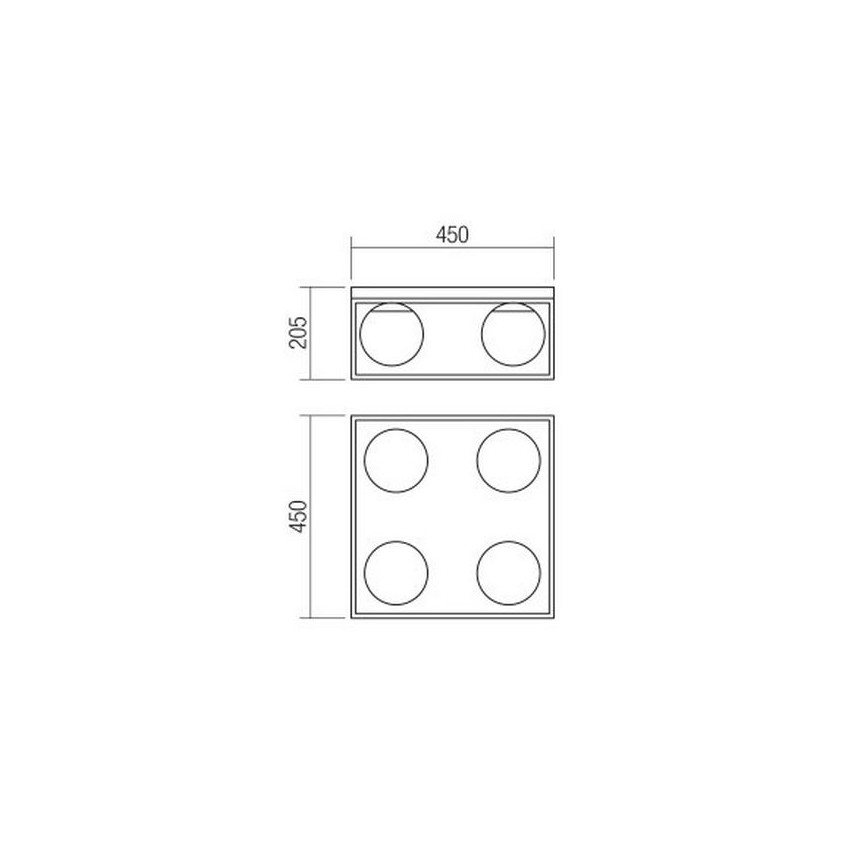 Redo 01-3055 - Loftlampe ZODIAC 4xE14/28W/230V