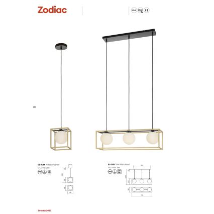 Redo 01-3056 - Pendel ZODIAC 1xE14/28W/230V