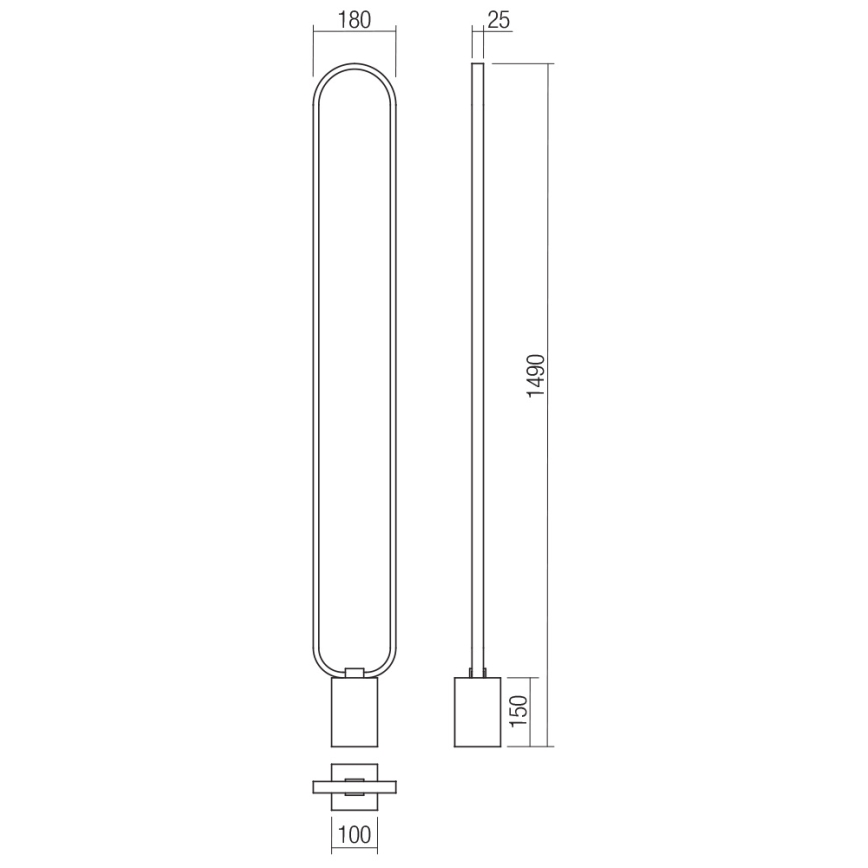Redo 01-3062 - LED gulvlampe dæmpbar ADO LED/24W/230V guldfarvet