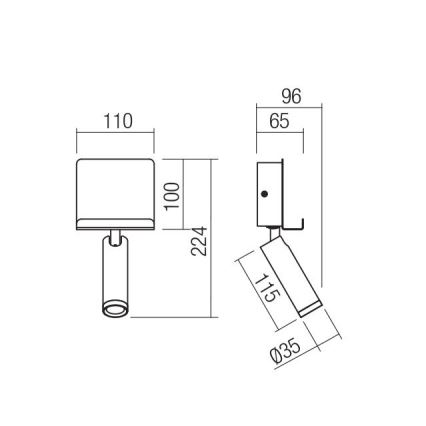 Redo 01-3083 - LED vægspot PANEL LED/3,5W/230V USB hvid