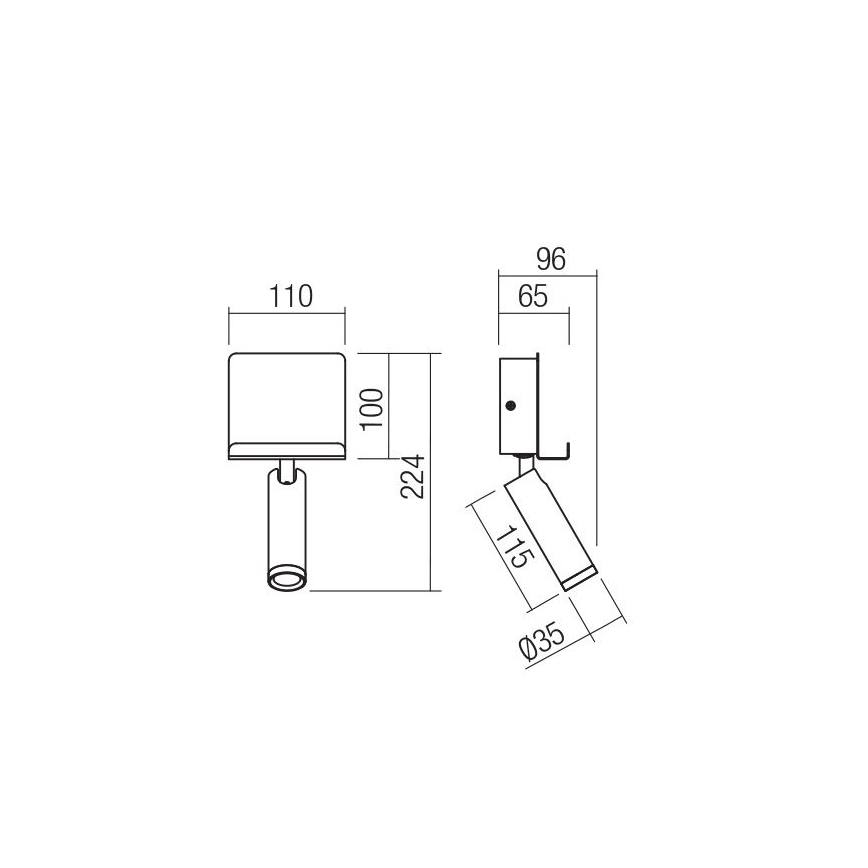 Redo 01-3083 - LED vægspot PANEL LED/3,5W/230V USB hvid