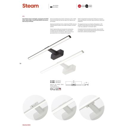 Redo 01-3085 - LED gallerilampe STEAM LED/12W/230V hvid