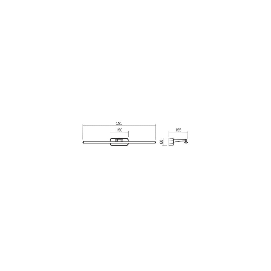 Redo 01-3086 - LED gallerilampe STEAM LED/12W/230V sort