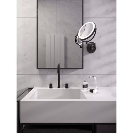Redo 01-3088 - LED kosmetikspejl m. touch-funktion dæmpbar SELFIE LED/7W/230V 3000/4000/6000K sort