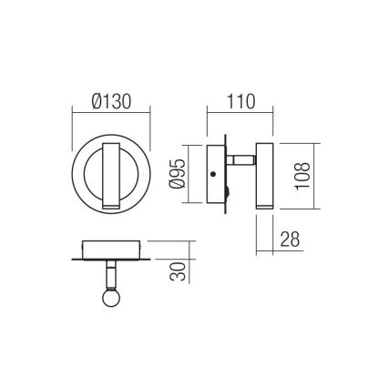 Redo 01-3089 - LED vægspot CLOSER LED/6W/230V hvid