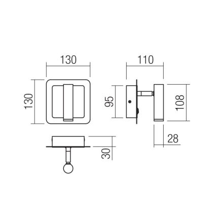 Redo 01-3091 - LED vægspot CLOSER LED/6W/230V hvid