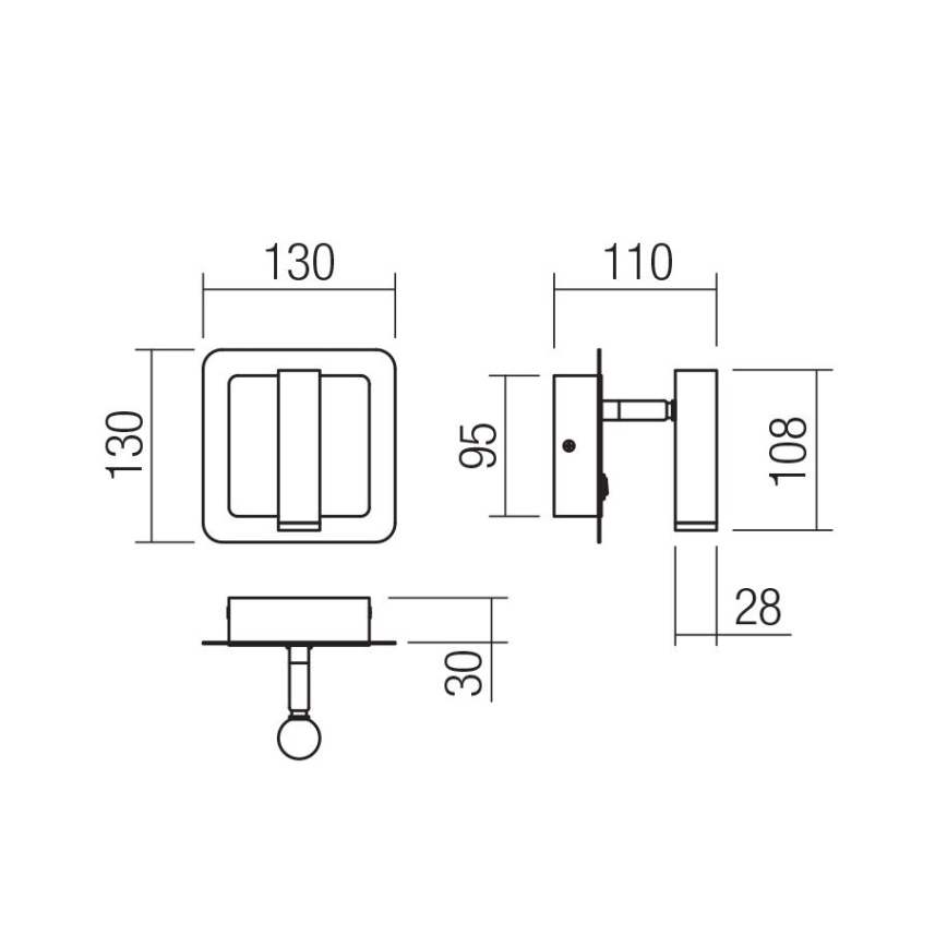 Redo 01-3091 - LED vægspot CLOSER LED/6W/230V hvid