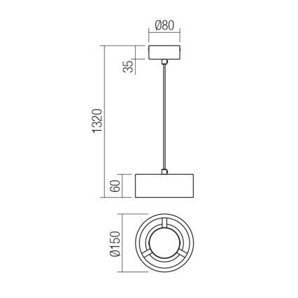 Redo 01-3099 - LED pendel PUNKT LED/6W/230V diameter 15 cm hvid