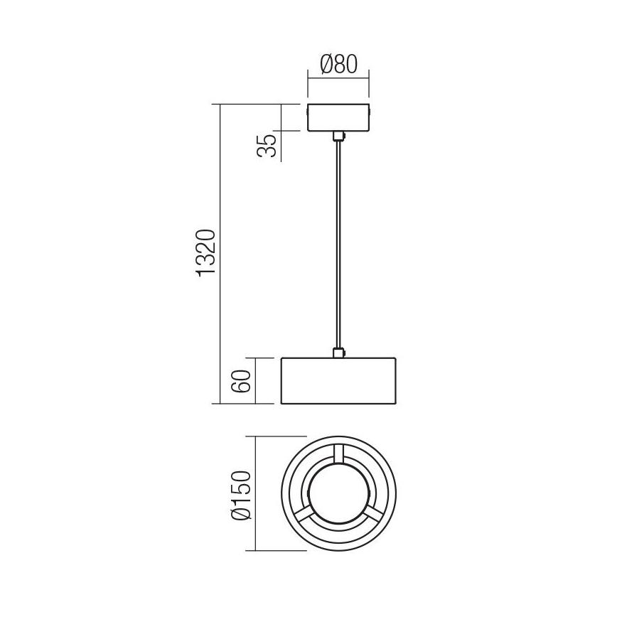 Redo 01-3099 - LED pendel PUNKT LED/6W/230V diameter 15 cm hvid